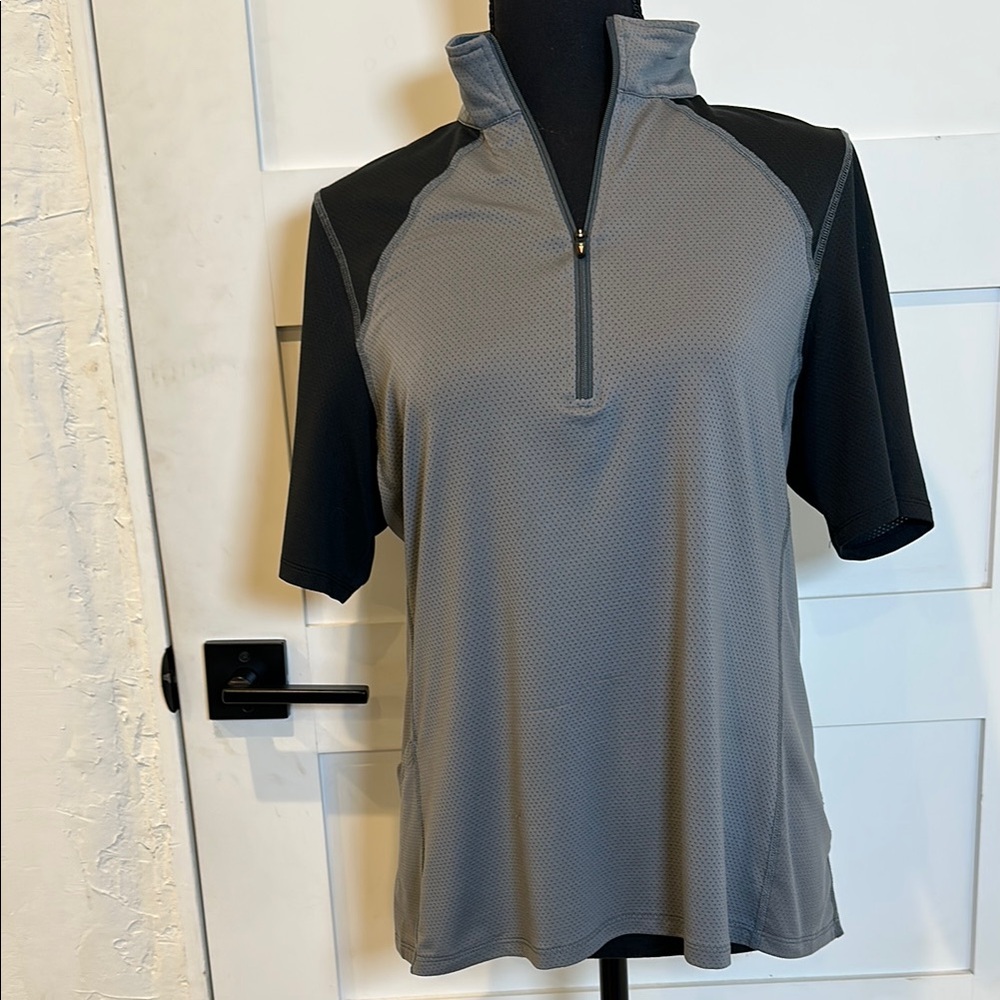 Kerrits Gray and Black Zip Sun Shirt